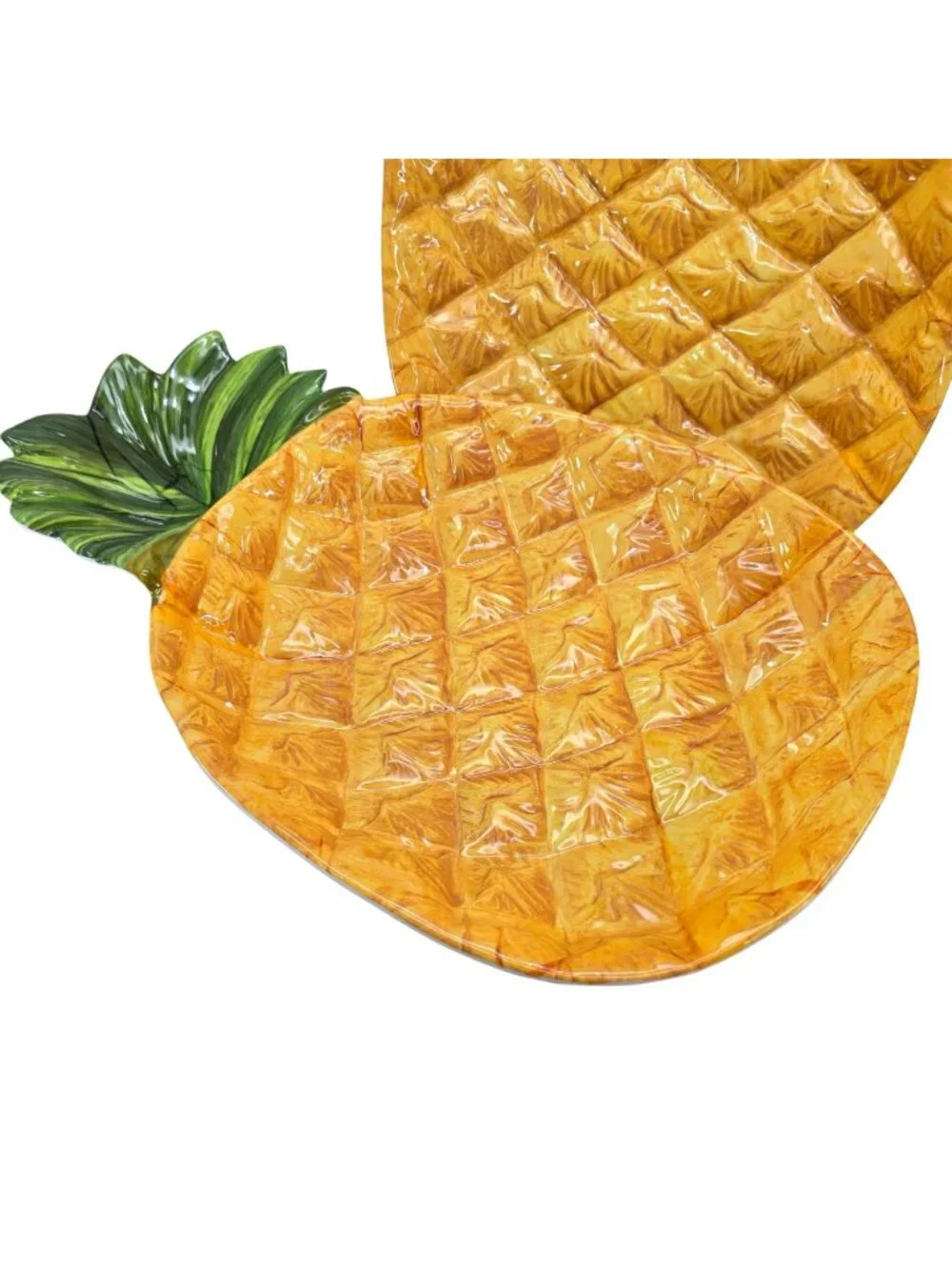 Pineapple Shaped Serving Plates Set Of 2 For Luau Hawaiian Theme Party dh930